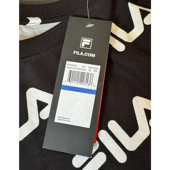 NWT FILA Men's T-Shirt Crewneck Tee Square, Straight, All Over Print 1X - Picture 4 of 5